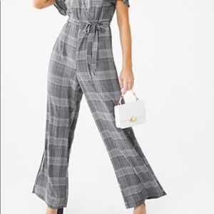 Glen Plaid Palazzo Jumpsuit🤍🖤